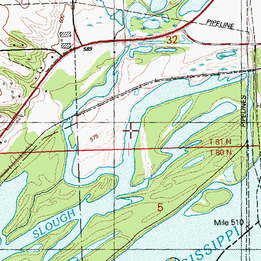 Topographic Map of The Tubes, IA