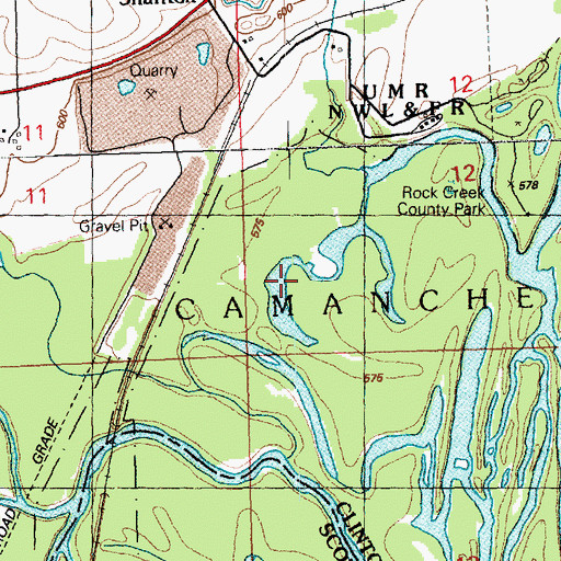 Topographic Map of Shaff Lake, IA