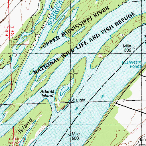 Topographic Map of Coes Island, IA
