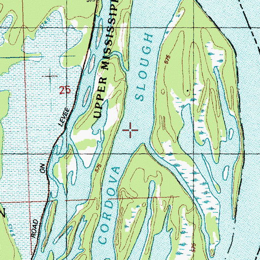 Topographic Map of Cordova Slough, IA