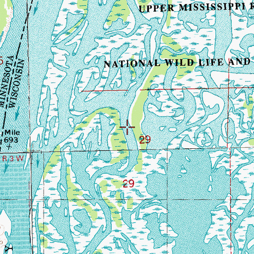 Topographic Map of Dark Slough, WI