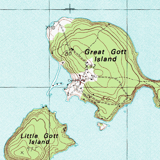Topographic Map of Gott Island Cemetery, ME