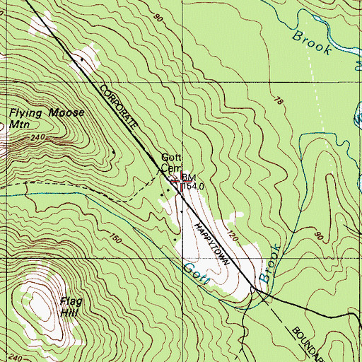 Topographic Map of Happytown Cemetery, ME