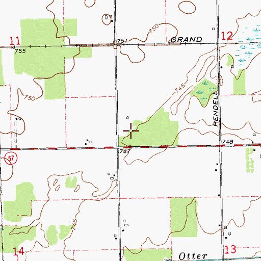 Topographic Map of Great Lakes Region - 2-digit Hydrologic Unit Code - 04, MI