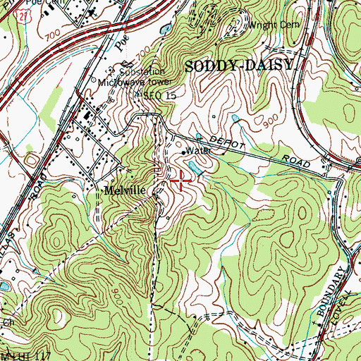 Topographic Map of Tennessee Region - 2-digit Hydrologic Unit Code - 06, TN