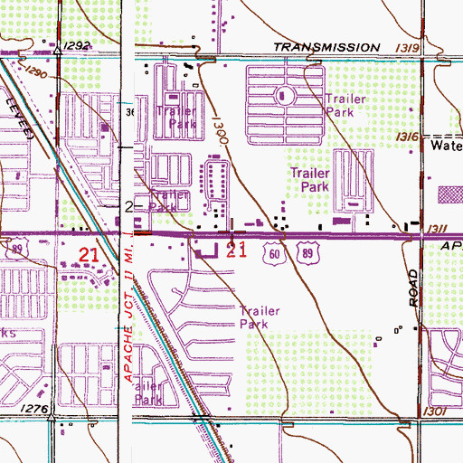 Topographic Map of Lower Colorado Region - 2-digit Hydrologic Unit Code - 15, AZ