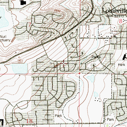 Topographic Map of Louisville Montessori School, CO