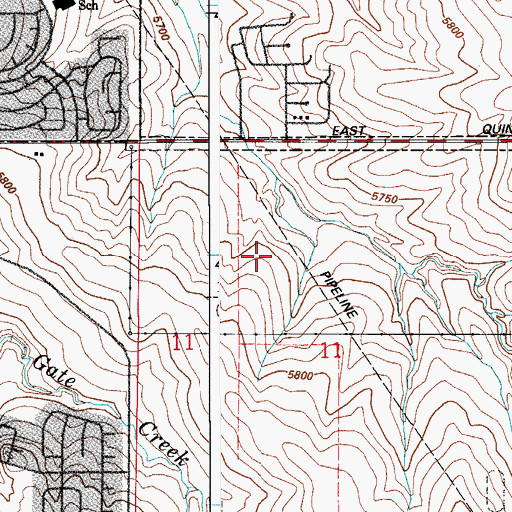 Topographic Map of Sky Vista Middle School, CO