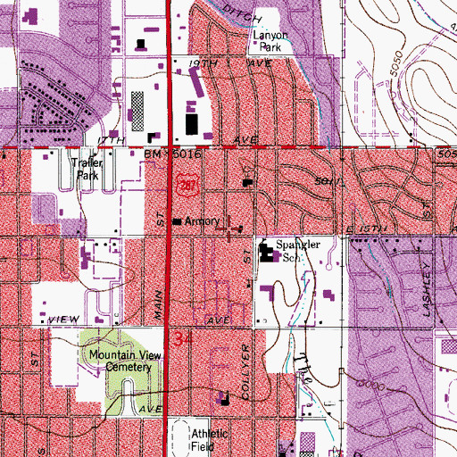 Topographic Map of Aspen Christian School, CO