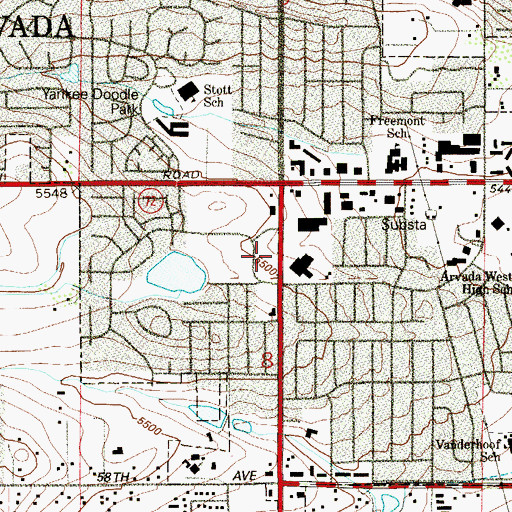 Topographic Map of Faith Christian Academy Middle School, CO