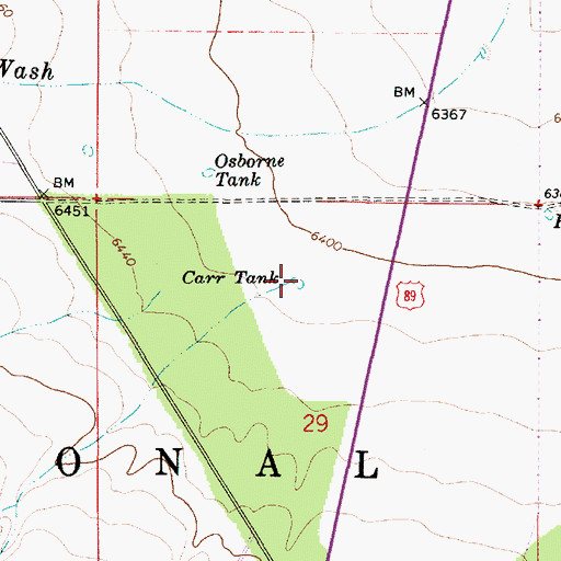 Topographic Map of Carr Tank, AZ