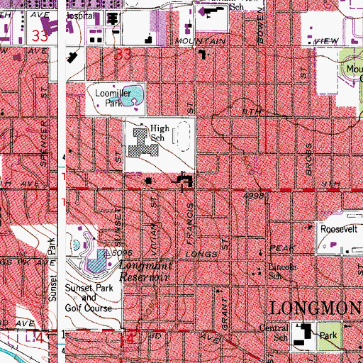 Topographic Map of Gateway Montessori School, CO