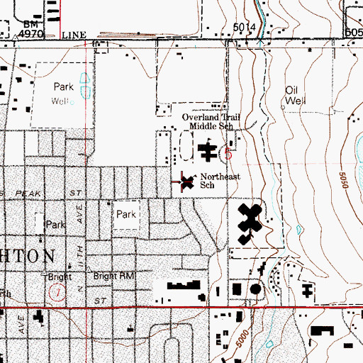 Topographic Map of Northeast Elementary School, CO