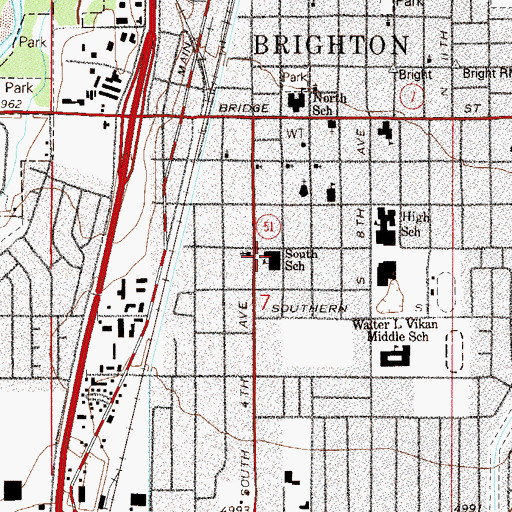 Topographic Map of South Elementary School, CO