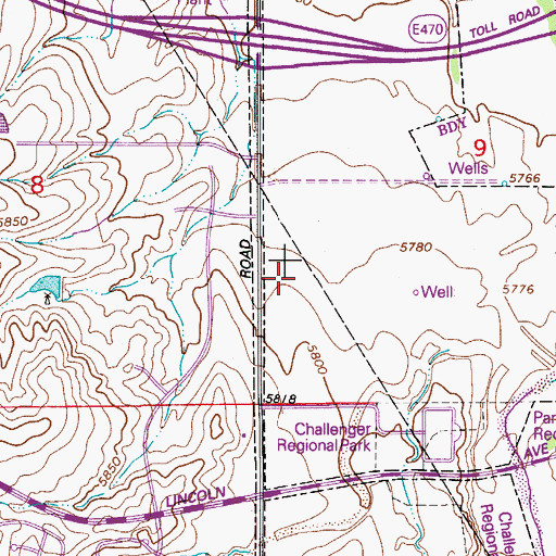 Topographic Map of Southeast Christian School, CO