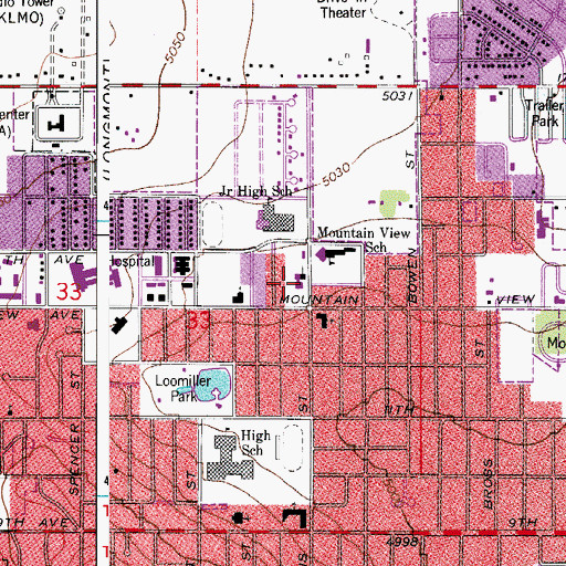 Topographic Map of Messiah Lutheran School, CO