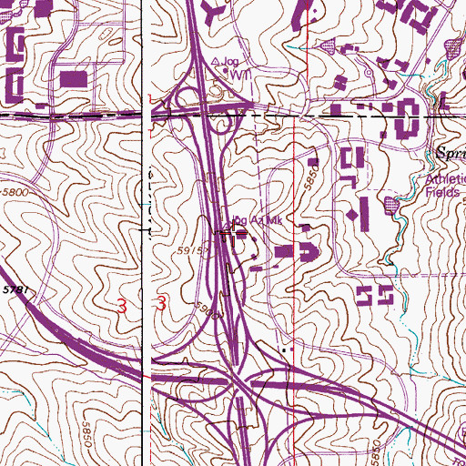 Topographic Map of Jim Elliot Christian School, CO