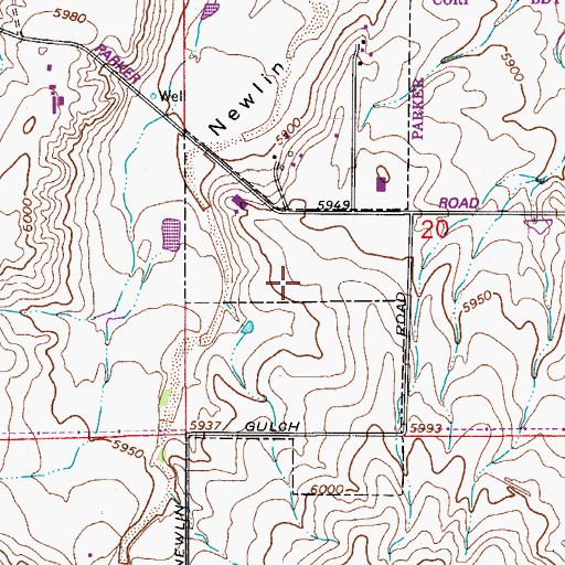 Topographic Map of Lutheran High School Parker, CO