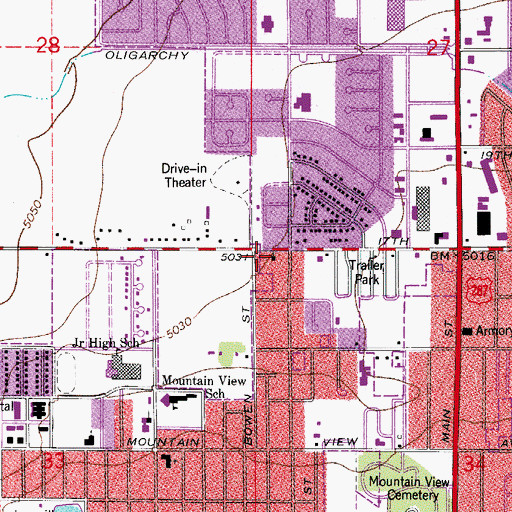 Topographic Map of Our Savior's Lutheran School, CO