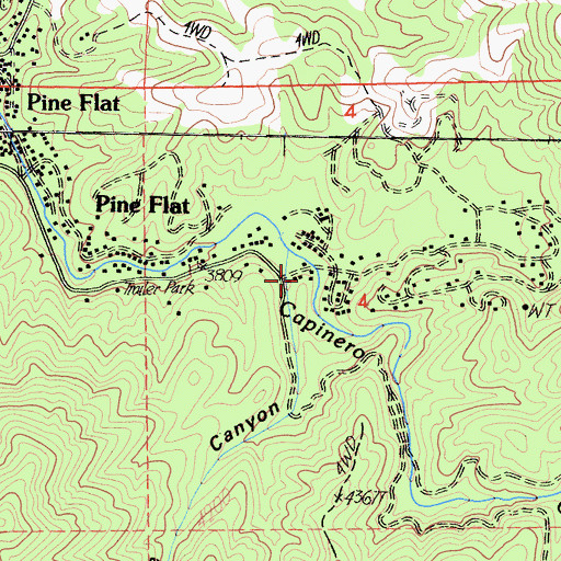 Topographic Map of Pipeline Canyon, CA