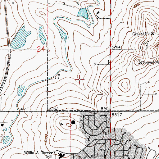 Topographic Map of Prairie Hills Elementary School, CO