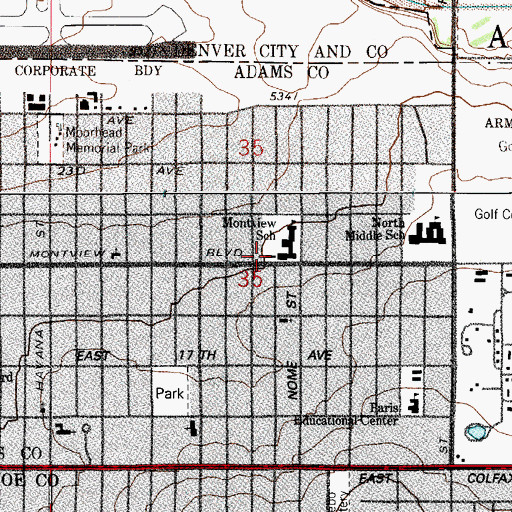 Topographic Map of Options School, CO