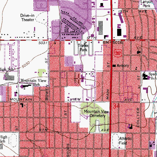 Topographic Map of Faith Baptist School, CO