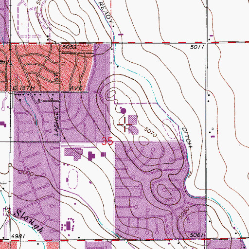 Topographic Map of Skyline High School, CO