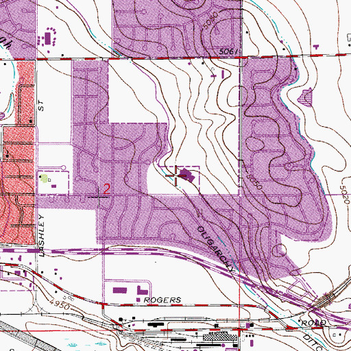 Topographic Map of Rocky Mountain Elementary School, CO