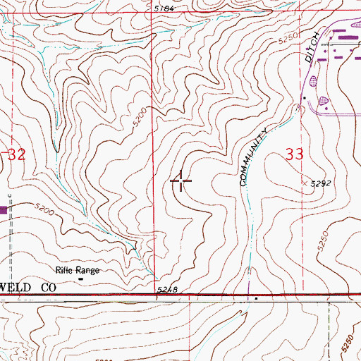 Topographic Map of Black Rock Elementary School, CO