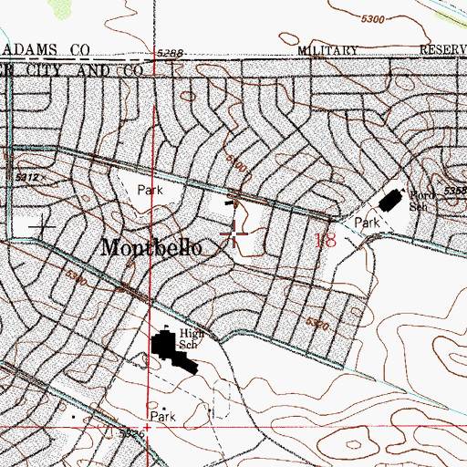 Topographic Map of Escalante Biggs Academy, CO