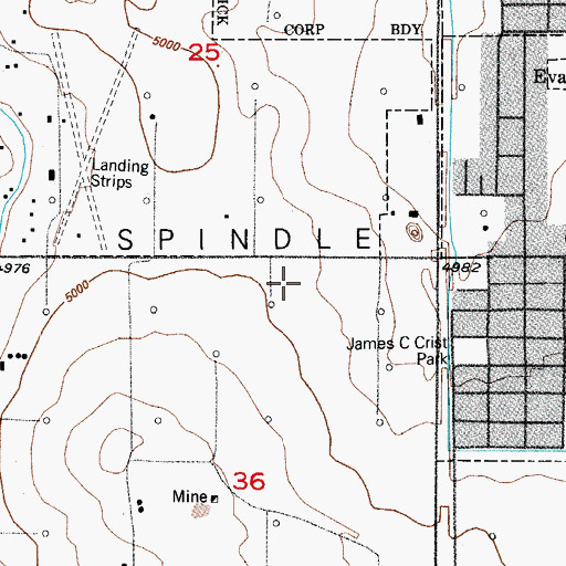 Topographic Map of Frederick High School, CO
