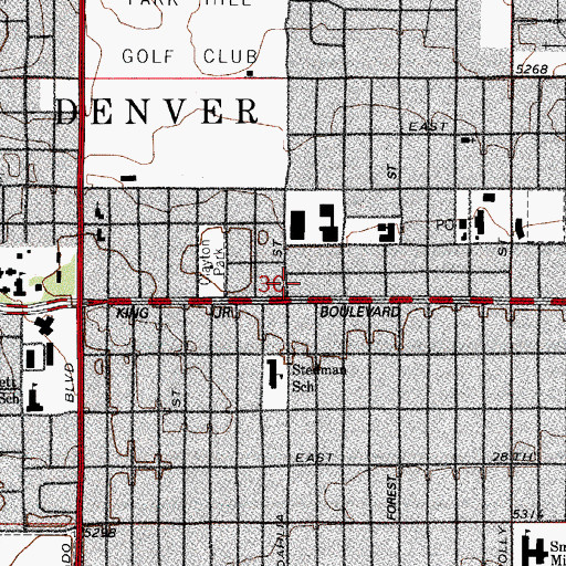 Topographic Map of Hill Crest Academy Learning Center, CO