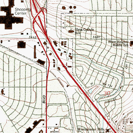 Topographic Map of ITT Technical Institute, CO