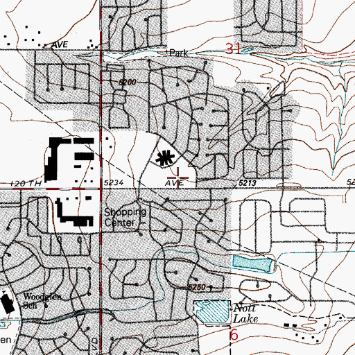 Topographic Map of Lord of Life Lutheran School, CO