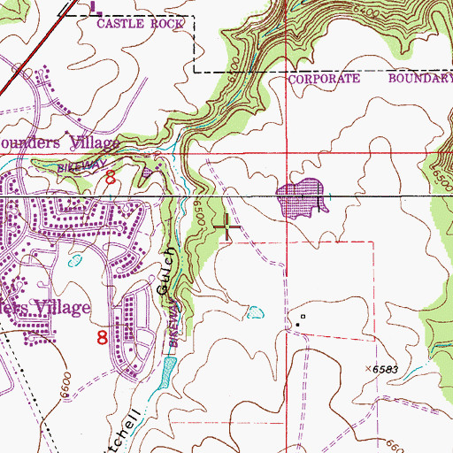 Topographic Map of Mesa Middle School, CO