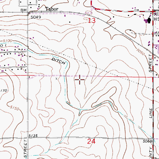 Topographic Map of Red Hawk Elementary School, CO