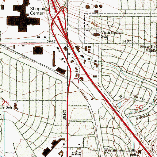 Topographic Map of University of Phoenix Turnpike Learning Center, CO