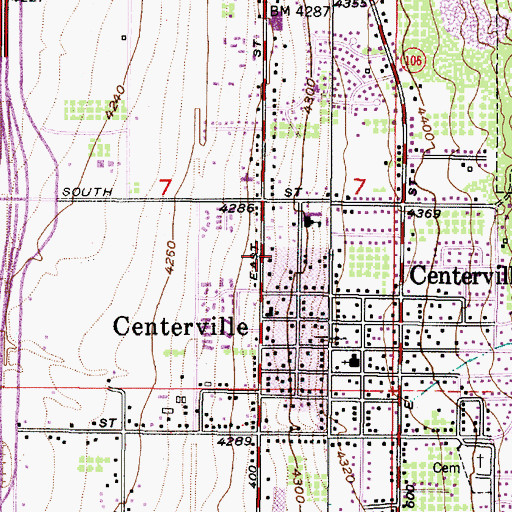 Topographic Map of Centerville Police Department, UT