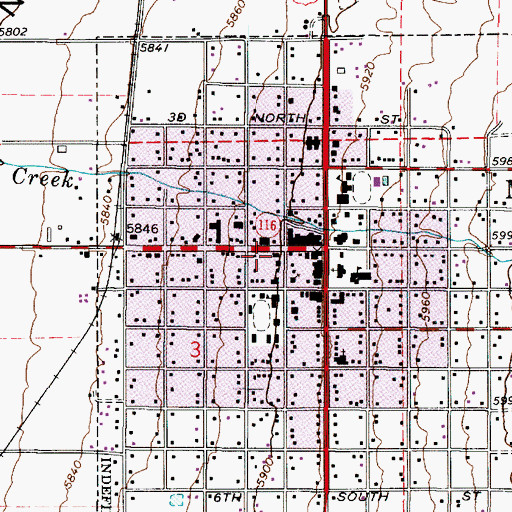 Topographic Map of Mount Pleasant Police Department, UT