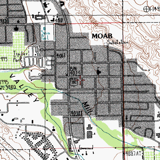 Topographic Map of Grand County Sheriff's Office, UT