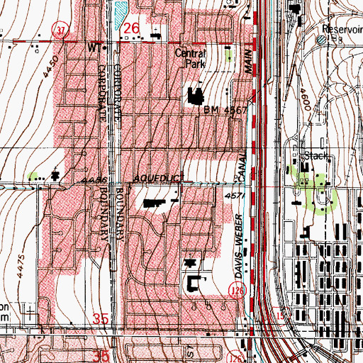 Topographic Map of Sunset Police Department, UT