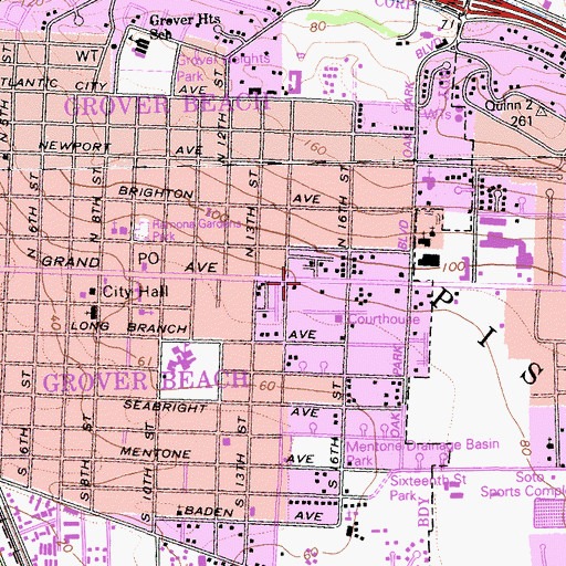 Topographic Map of Pismo, CA