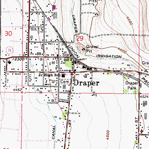 Topographic Map of Draper City Police Department, UT