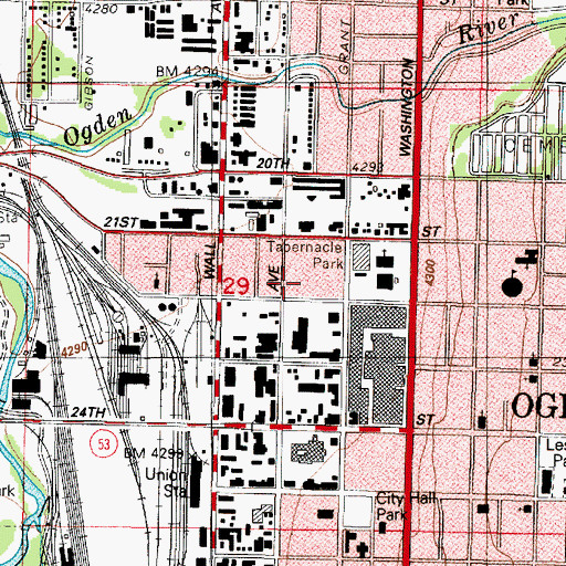Topographic Map of Ogden City Police Department, UT