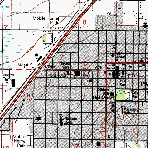 Topographic Map of Payson City Police Department, UT