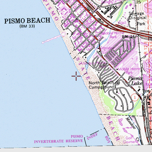 Topographic Map of Pismo Creek, CA