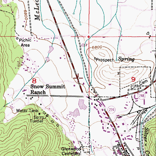 Topographic Map of Park City Police Department, UT