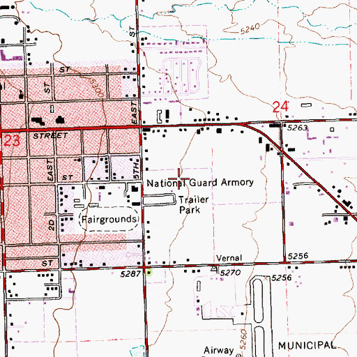 Topographic Map of Uintah County Sheriff's Office, UT