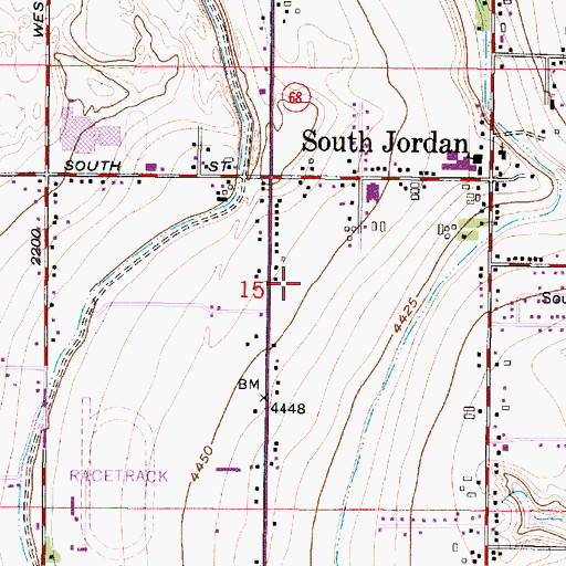 Topographic Map of South Jordan Police Offices, UT